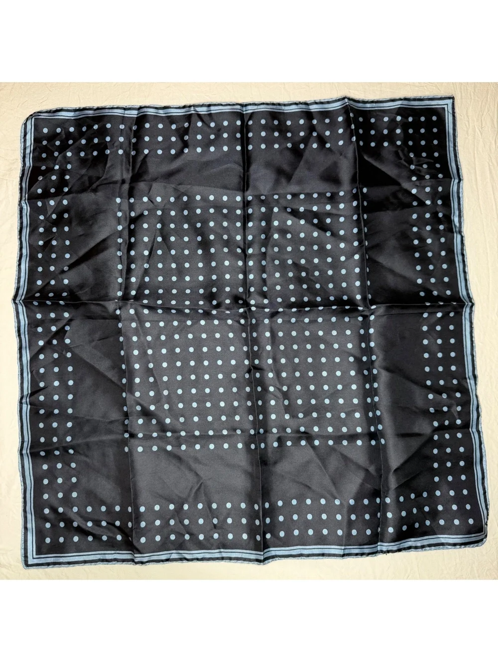 Vintage Asher Silk Hand Rolled Pocket Square 19” x 19” Made in Italy Mini Scarf